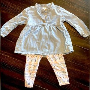 Denim shirt and pants set